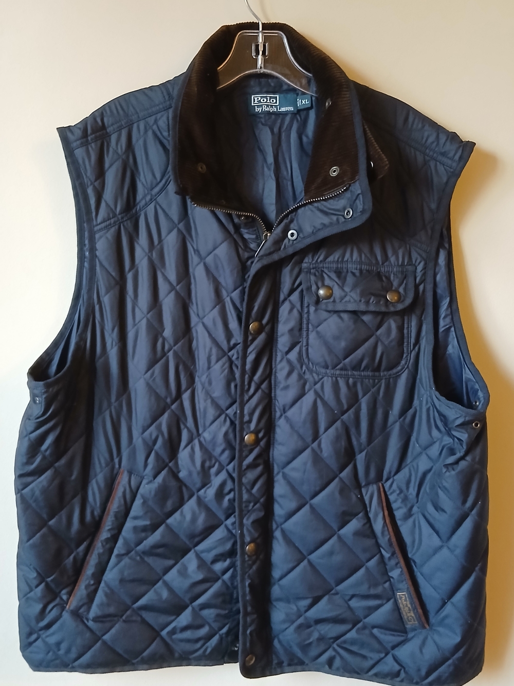 Polo Ralph Lauren Beaton Quilted Navy Vest Vintage